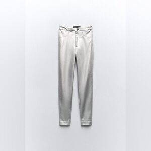 Zara Mid Rise Metallic Leggings